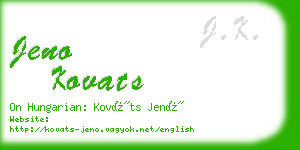 jeno kovats business card